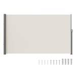 VEVOR Auvent Latéral Rétractable 180x300 cm Paravent Extérieur Imperméable Brise-Vue Tissu en Polyester 180 g/m² Pare-vent Écran de Séparation Résistant aux UV 30+ pour Jardin, Balcon, Terrasse, Beige