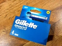 Lames de Rasoir Gillette Mach3 Turbo Pack 4 Recharges avec Bande Lubrastrip NEUF