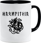 Jungle Mug Tasse viking nordique | Idée cadeau pour les hommes âgés, papa, grand-père, tasse à café, motif viking, tête de mort, chope à bière thors hammer (VIKING023)