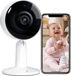 Caméra Surveillance WiFi Intérieure, 4MP UHD, Camera WiFi 2,4GHz, Vision Nocturne, Détection Humaine AI Suivi Intelligent, Audio Bidirectionnel, Compatible avec Alexa pour Bébé/Animaux