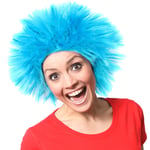 BLUE SPIKE WIG FANCY DRESS COSTUME ACCESSORY UNISEX WORLD BOOK DAY THING OUTFIT