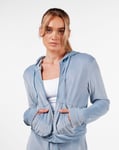 Weightless Jacey Velour Zip Hoodie Blue Dusk - XL