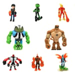 8Pcs Ben 10 Tennyson Four Arms Grey Action Figures Model Scenes Toys Doll Gift