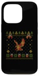 Coque pour iPhone 13 Pro Pull de Noël moche motif aigle à carreaux rouges