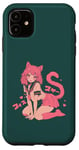 Coque pour iPhone 11 Anime Cat Girl Manga Hearts Kawaii Cute Holiday Valentines