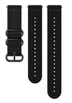 Suunto Bracelet de remplacement Original pour les Montres Suunto Spartan Sport WRH, Suunto 9, Textile, Longueur : 24,4 cm, Largeur : 24 mm, Noir/Noir, avec Broches de fixation, SS050228000