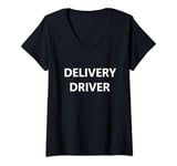 Womens Delivery Driver Food Courier Job Staff Contractor Uniform V-Neck T-Shirt