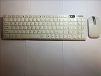 White Wireless THIN Keyboard & Mouse Set for LG 42LM620T-ZE 3D LED Smart TV