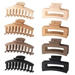 Wekin Hair Claw Clips for Women & Girls, 8 PCS Hair Clips for Thick Hair, Thin Hair Strong Large Hold Hair Claw 4.3" Nonslip Hair Clamps Claw Clip Grips for Bathing & Cooking Vintage Claw Clips