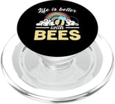 Life Is Better With Bees Rainbow PopSockets PopGrip for MagSafe