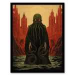 Cthulhu Awakens H.P. Lovecraft Mythos Arkham Horror Yog-Sothoth Artwork Painting Art Print Framed Poster Wall Decor