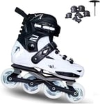 GYY Skates en Ligne Réglable Skates en Ligne Slalom Professional Slalom Inline Skates Rouleaux Rouleaux De Patinage Libre Chaussures Coulissantes (Color : White, Size : 40EU)