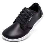 HOBIBEAR Chaussures Unisexe Larges Pieds Nus pour Hommes Femmes Baskets minimalistes Zero Drop Chaussures (Noir et Blanc,EU 39)