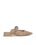 Alma En Pena Chaussures plates avec bande de pierre. V240366 Suede Sand, Sable, 40 EU