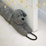 Marwood Under Door Stops Decorative Wind Stopper 91cm for Door & Window, Weighted Animal Air Door Draft Stopper Snake Noise Blocker for Bottom of Door with Hanging Loops - Grey Dog 36"