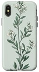 iPhone X/XS Leaves Botanical Plant Line Art Sage Green Wildflower Floral Case