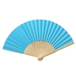 jieGorge Pattern Folding Dance Wedding Party Lace Silk Folding Hand Held Solid Color Fan, Tools & Home Improvement for Easter Day (Blue)