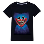 Poppy Playtime Huggy Wuggy Tryck Sommar T-shirt Barn Kortärmad Basic Tee Toppar 11-12 Years Black