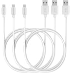 Lot 3 Cables USB Chargeur Blanc pour Huawei P7-P8-P8LITE-P8LITE2017-P9LITE-P10LITE-PSMART - Cable Micro USB 1 Metre Phonillico®