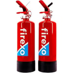 Firexo All in One Fire Extinguisher (2 Litre / 2 kg) - Multipurpose Extinguisher for ALL FIRES inc. Li-ion Battery Fires! - Safety & Emergency Equipment for Home, Kitchen, Fireplace, Grill, Caravan