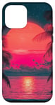 iPhone 12 mini Retro 80s Grid Sunset Vaporwave Digital art Case