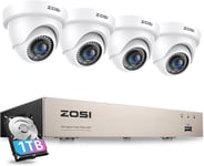 ZOSI H.265+ KIT Caméra Surveillance 1080P DVR 8CH 1080P APP Gratuite IR 20 m