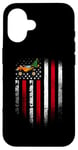 iPhone 16 Merry Christmas USA American Flag Patriotic Monster Truck Case