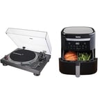 Audio-Technica LP120XUSBBK Manual Direct-Drive Turntable (Analogue & USB) Black & Tefal Easy Fry XXL 2in1 Digital Dual Air Fryer & Grill, 6.5L or 3.25L x2 Drawer Capacity