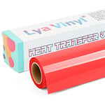 Red Heat Transfer Vinyl - Lya Vinyl 12" x 10ft Red Iron on Vinyl Roll for Cricut, Silhouette Cameo, Premium HTV for DIY Clothes, Bags, Shoes and Other Textiles