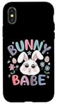 Coque pour iPhone X/XS Bunny Babe Fleurs de lapin de Pâques