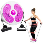 Waist Twisting Disc Waist Whisper Body Shaping Waist Twisting Disc Twist Waist Disc Board with Handles Waist Sculptor Machine Twister with Massage Foot Sole Exercise Equipment for Home Fitness (Pink)