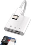 Lecteur de carte USB C vers Micro SD - Câble de charge rapide 3 en 1 - Adaptateur TF SD - Chargeur rapide - Hub de carte mémoire - Lecteur de cartes - Accessoire compatible avec Samsung Apple iPhone