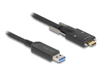 Delock - Usb-Kabel - Usb-Type A (Hann) Til 24 Pin Usb-C (Hann) Skrubar - Usb 2.0 - 900 Ma - 7.5 M - Up To 10 Gbps Data Transfer Rate, Active Optical Cable (Aoc) - Svart