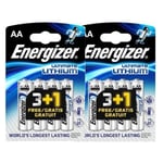 Energizer L91 Ultimate Lithium Battery Ultra Long Life Batteries AA (2pks of 4)