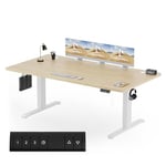 Homall Bureau Assis Debout Électrique 200x80 cm Bureau Réglable en Hauteur avec Fonction Mémoire et Système Anti-Collision, avec Plateau de Gestion des Câbles