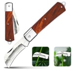 Taozoey Couteau de Greffage Pliant, Couteau Serpette Jardin, Horticultural Knife, Couteau Champignon, Garden Knife, Couteau Pliable Greffe D'élagage, Acier Inoxydable, Outil de Greffage de Jardin (B)