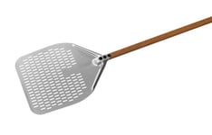 Gi.Metal Woodtech Rectangular Perforated Pizza Peel 36X36 Cm Handle 60 Cm