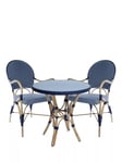 Laura Ashley Riviera 2-Seater Woven Garden Bistro Table & Chairs Set