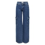 Jean FEMME Only Onlhoney Reg Waist Wide Leg coton indigo