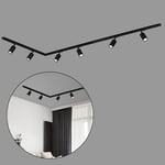 BRILONER - Système de rail Rail set complet, 6x GU10 spots orientables, forme L, système de rail d'éclairage plafond, rail de spot, lampe de plafond, plafonnier, spotlight, 2,25m, noir