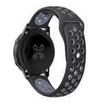 Samsung Galaxy Watch Active kaksivärinen silikoninen ranneke - Musta / Harmaa Hopea/Harmaa