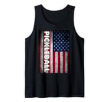 Pickleball American Flag USA Pickle Ball Player Patriotic Tank Top