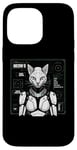 Coque pour iPhone 14 Pro Max Robot chat Android Cyborg Futuriste Chaton félin