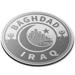 Round Mouse Mat (bw) - Iraq Baghdad Blue Travel  #40722