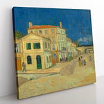 The Yellow House by Vincent van gogh Classic Painting Canvas Wall Art Print Ready to Hang, Framed Picture for Living Room Bedroom Home Office Décor, 35x35 cm (14x14 Inch)