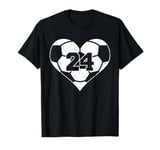 Soccer Number 24 Jersey Funny Soccer Heart Game Day T-Shirt