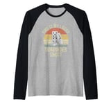 Dominoes Funny Board Game Lover Lucky Domino Player Vintage Raglan Baseball Tee