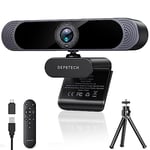 DEPSTECH 4K Webcam, Ultra HD 1/2.55'' Sony Sensor, 3x Digital Zoom, Dual Noise-Canceling Microphones, Remote Control, Auto Focus, Streaming Camera Webcam for PC, Laptop, Video Call, Zoom, Skype, Teams