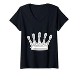 Womens Royal Crown Illustration Elegant and Regal Art Design V-Neck T-Shirt