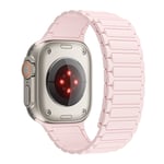 Magnetisk silikonrem for Apple Watch 1/2/3/4/5/6/7/8/9, Apple Watch SE Rosa 42/44/45/49 mm